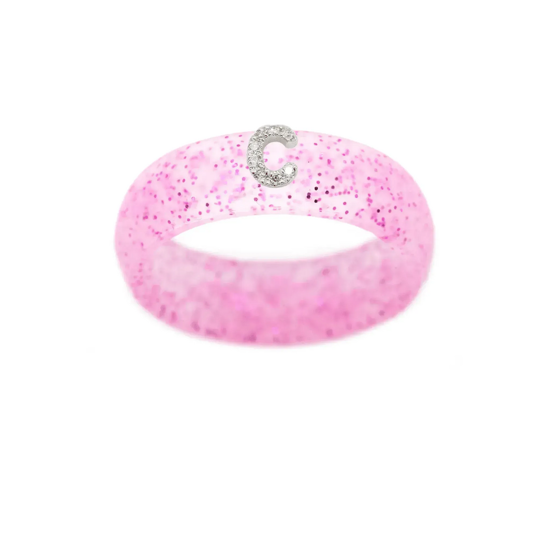 “C” Diamond Initial - Size 8