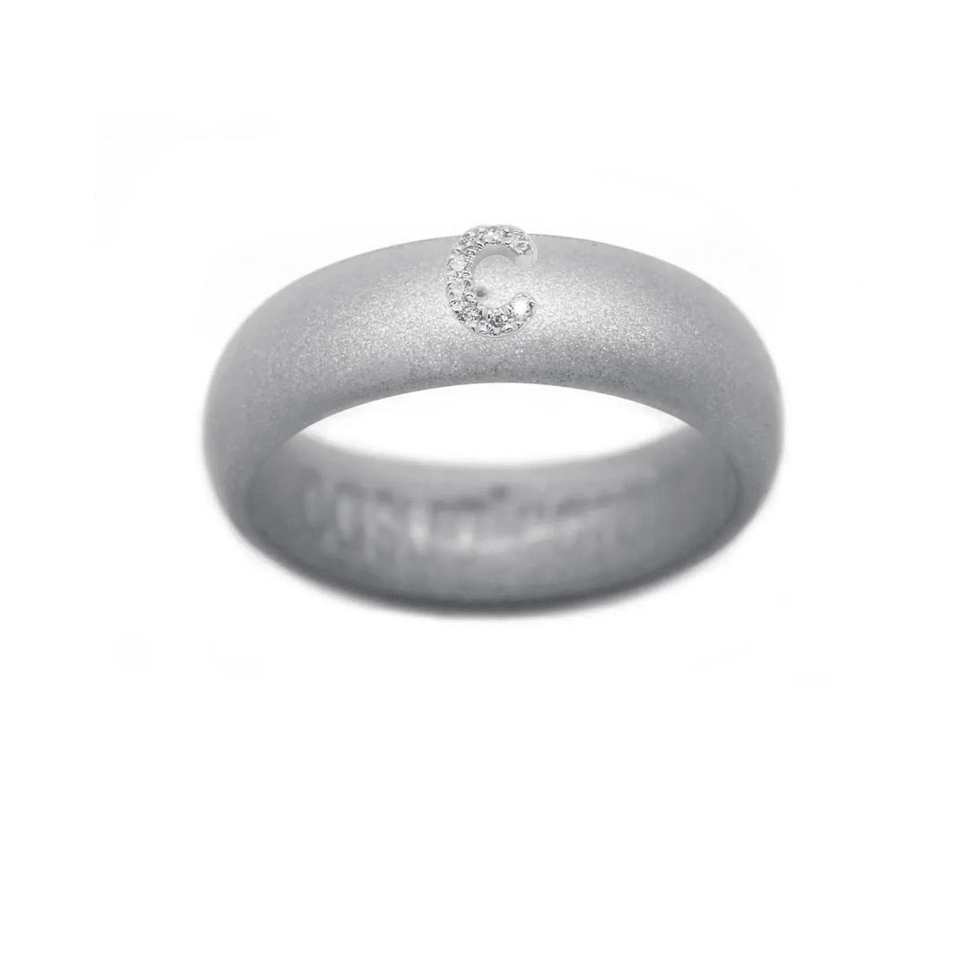 “C” Diamond Initial - Size 8