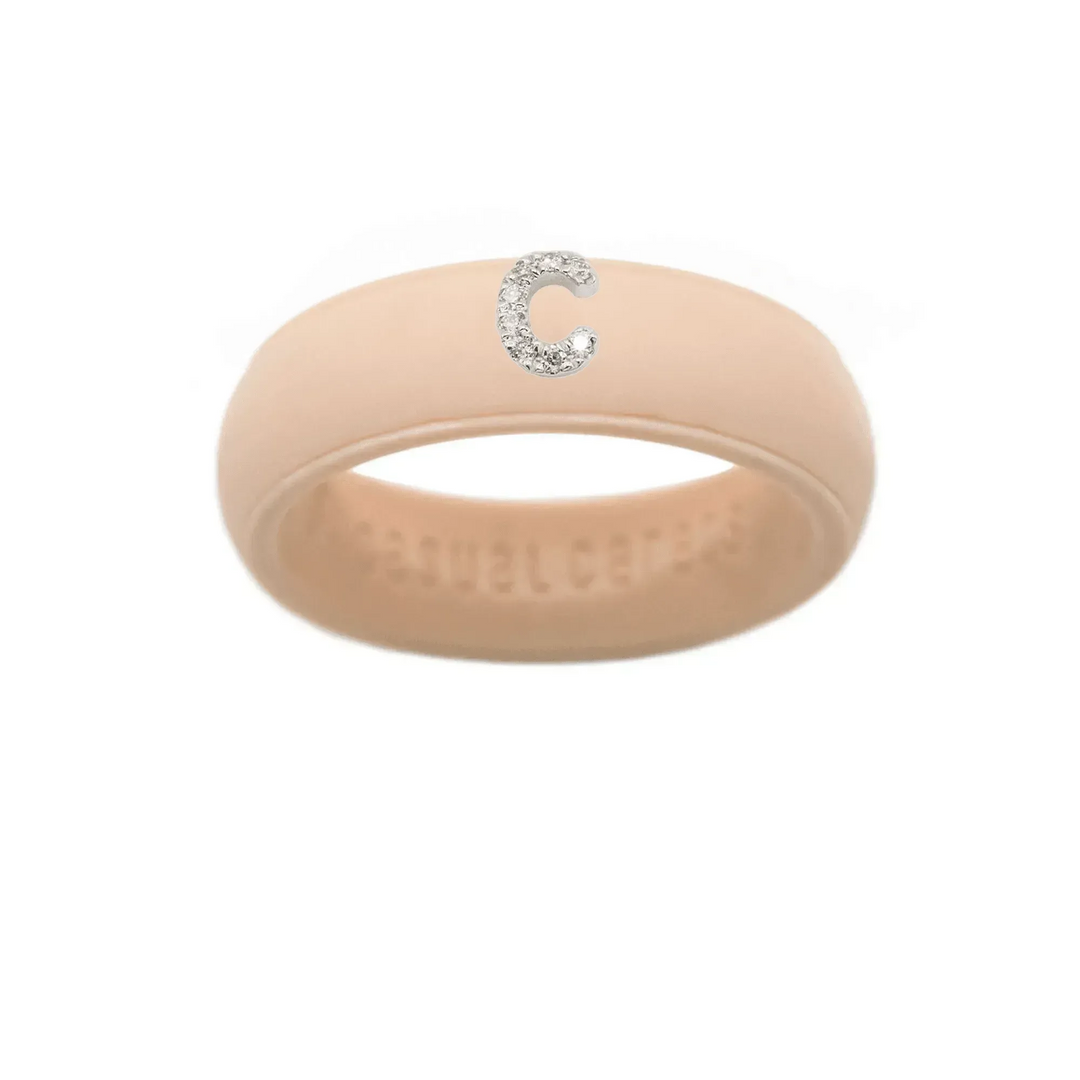 “C” Diamond Initial - Size 8