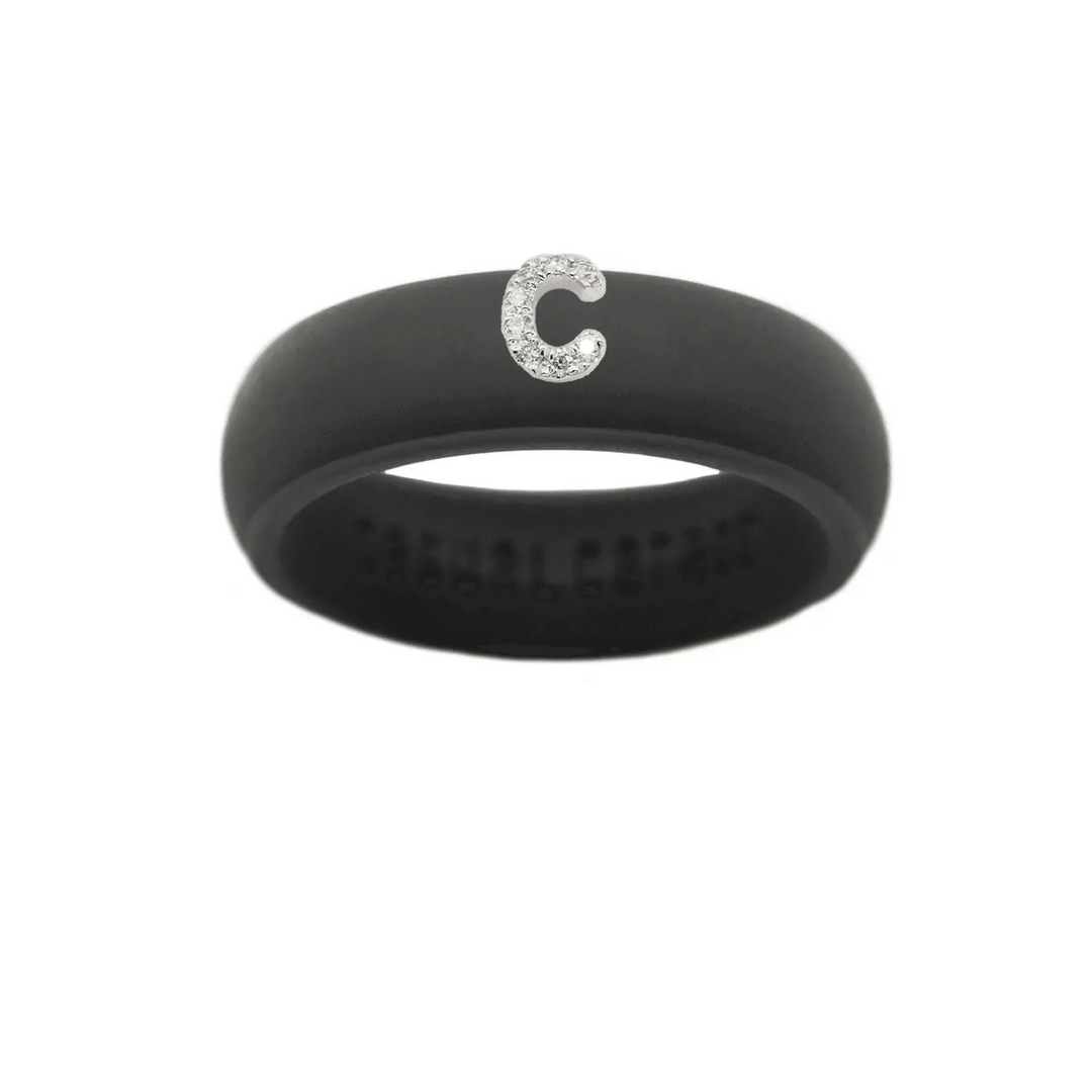 “C” Diamond Initial - Size 8