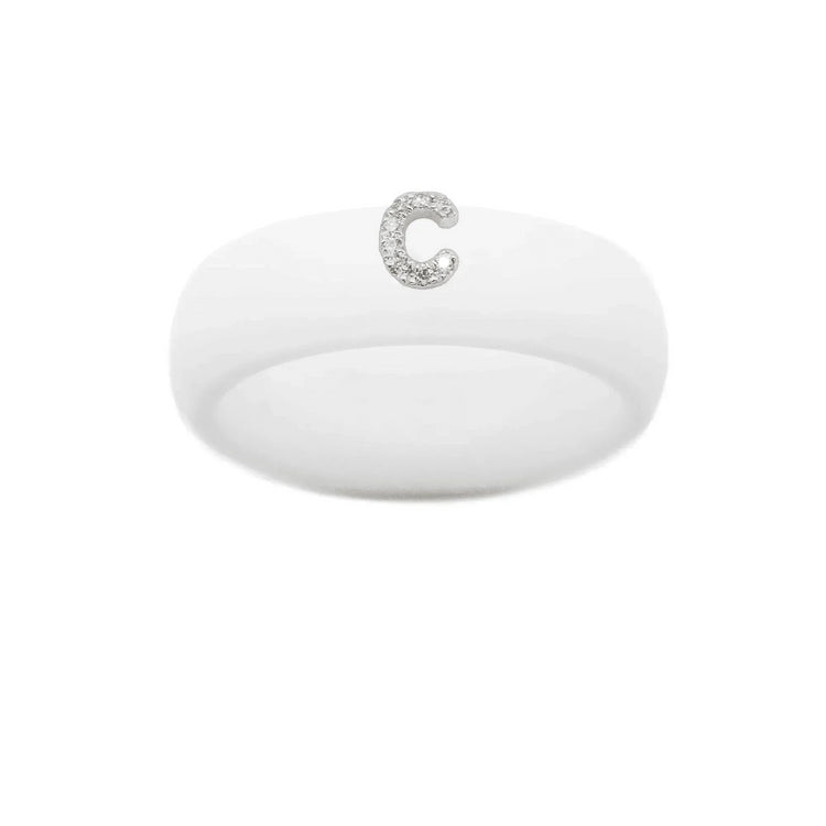 “C” Diamond Initial - Size 8
