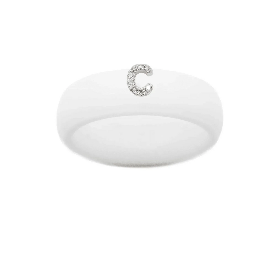 “C” Diamond Initial - Size 8