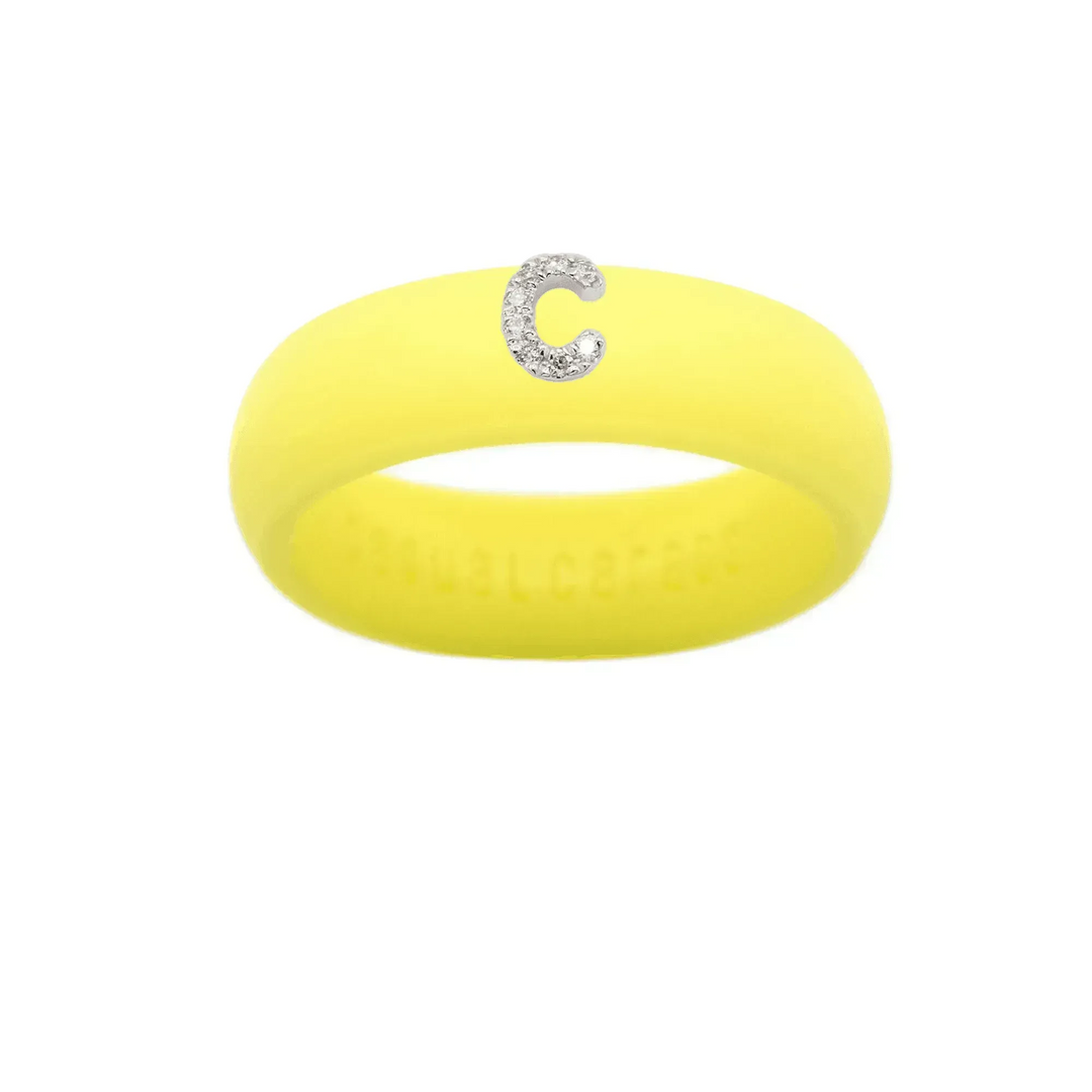 “C” Diamond Initial - Size 8