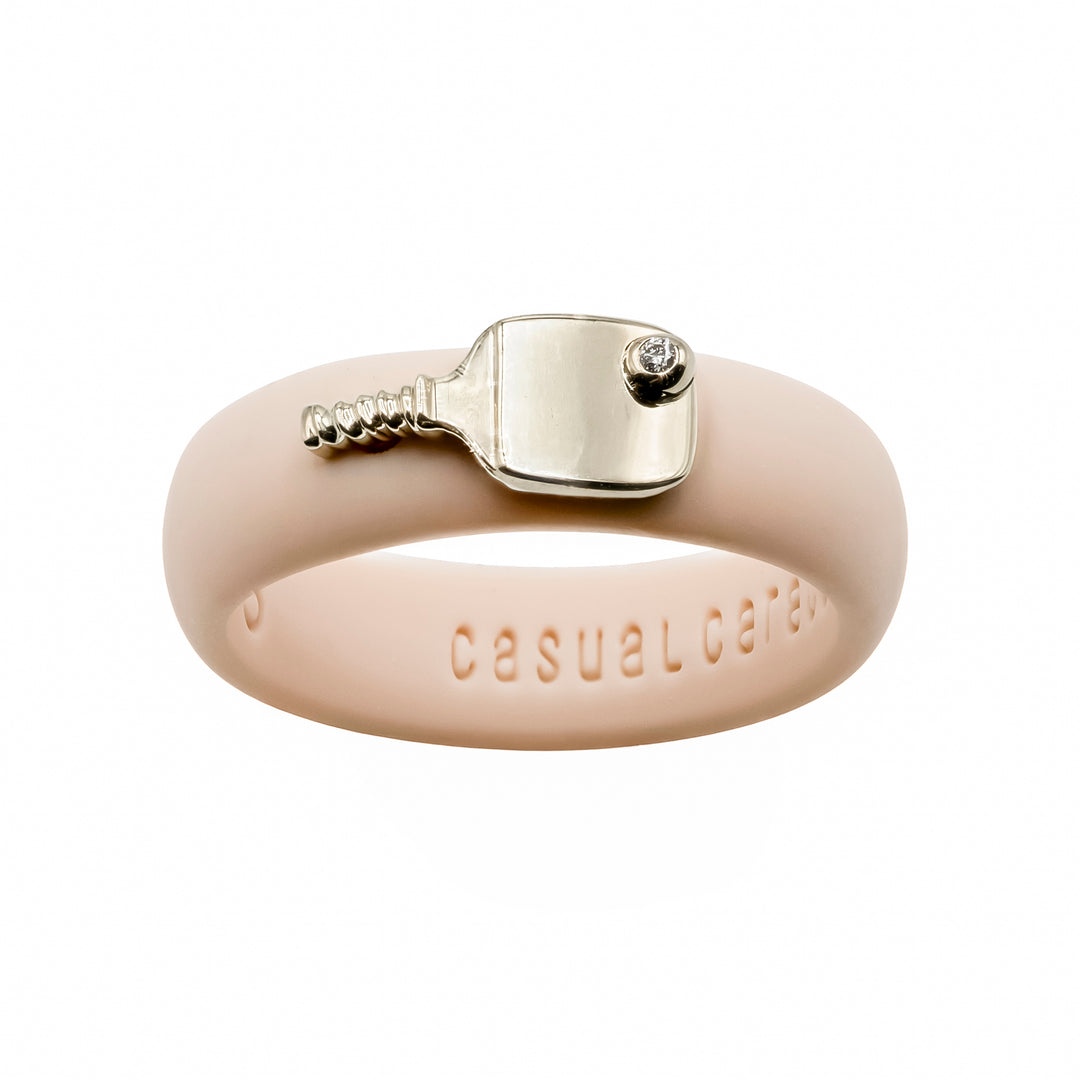 14K Pickleball Paddle Silicone Ring
