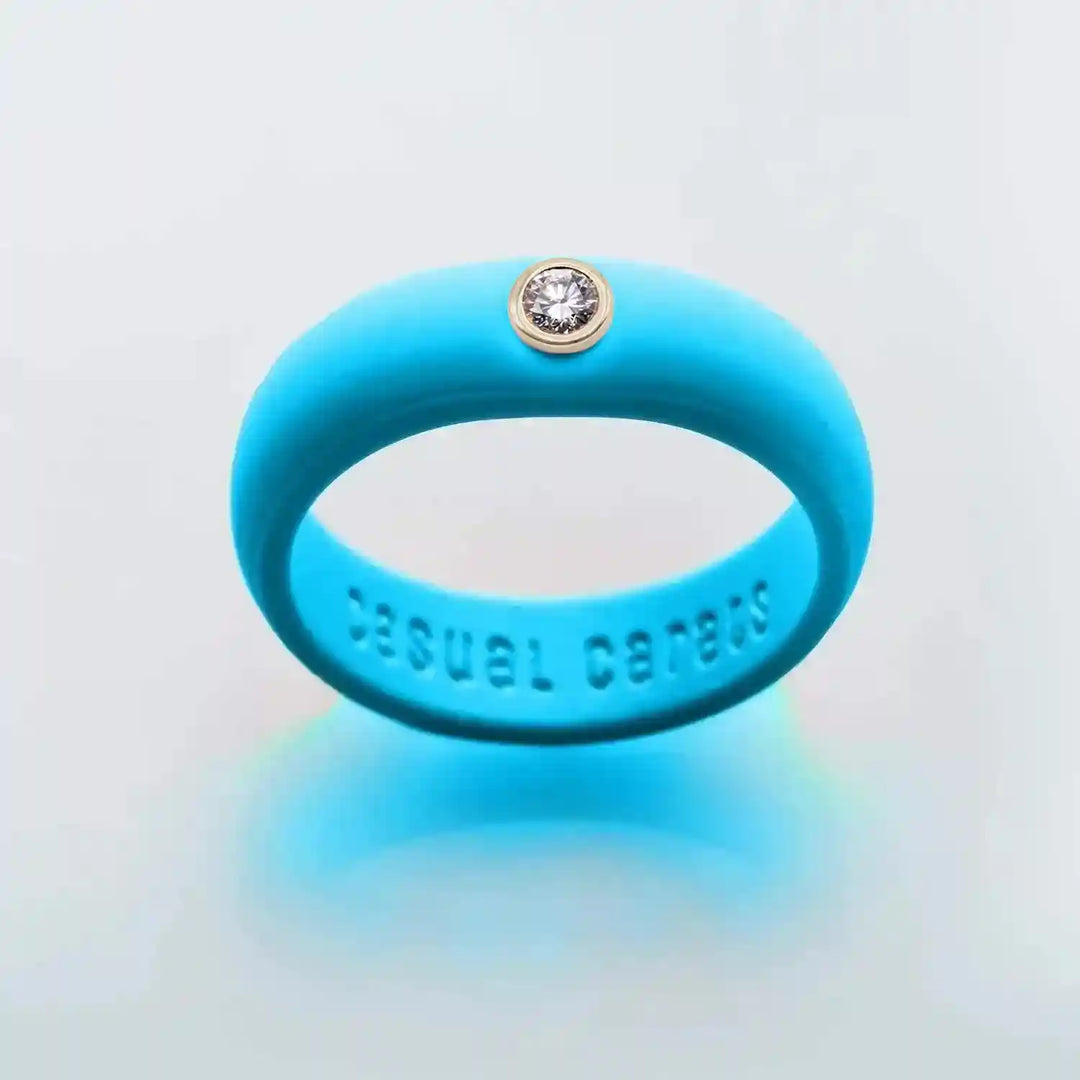 Cerulean Diamond Silicone Ring