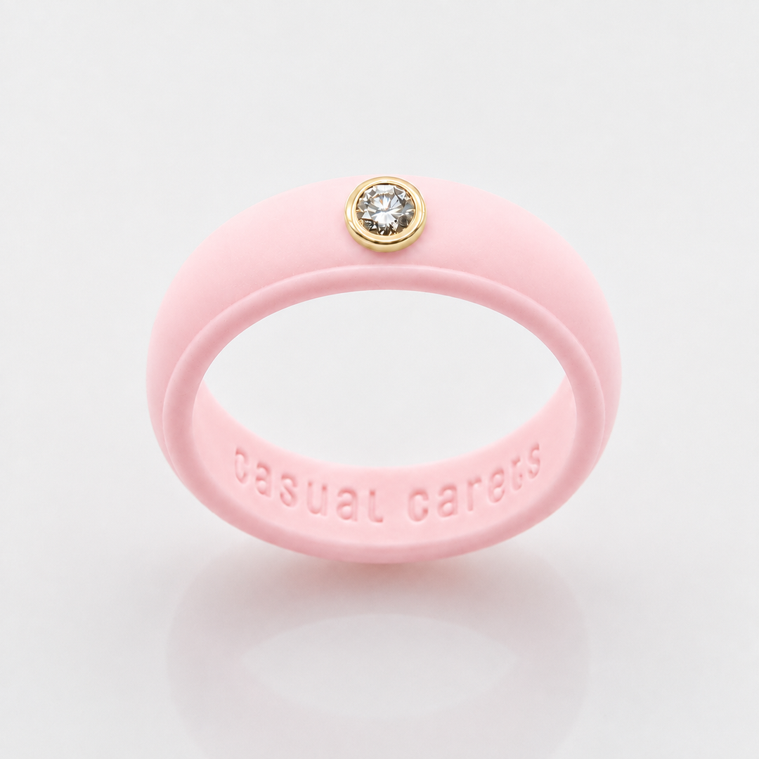 Sakura Pink Diamond Silicone Ring