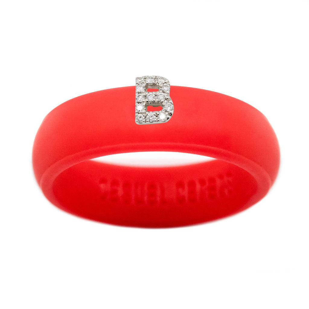 “B” Diamond Initial - Size 4