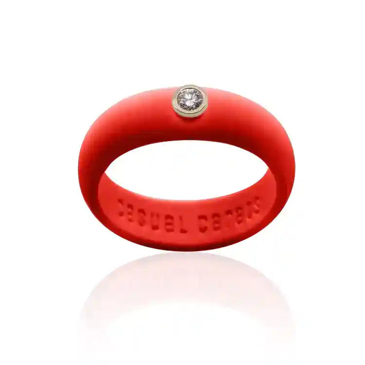りんご*size130 Sakura Pink silicone ring with diamond | Casual Carats