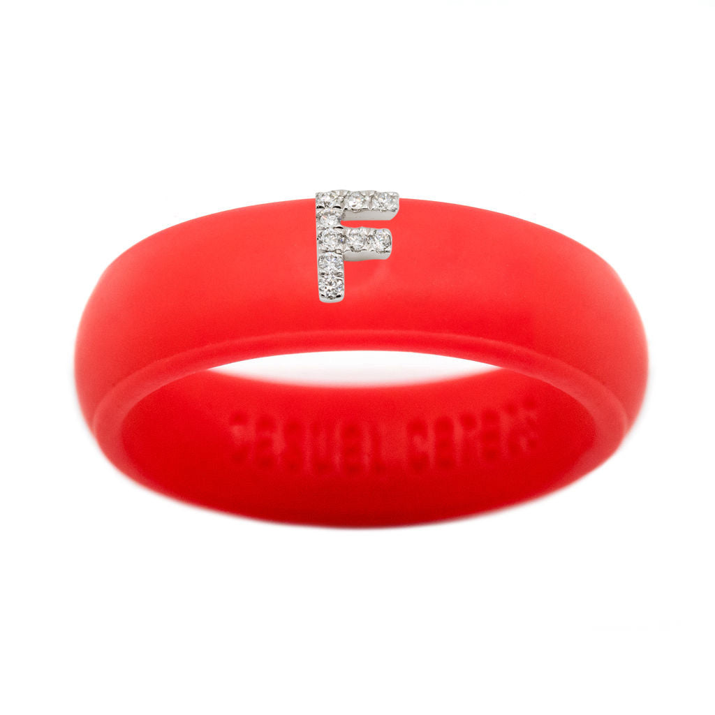 “F” Diamond Initial - Size 4