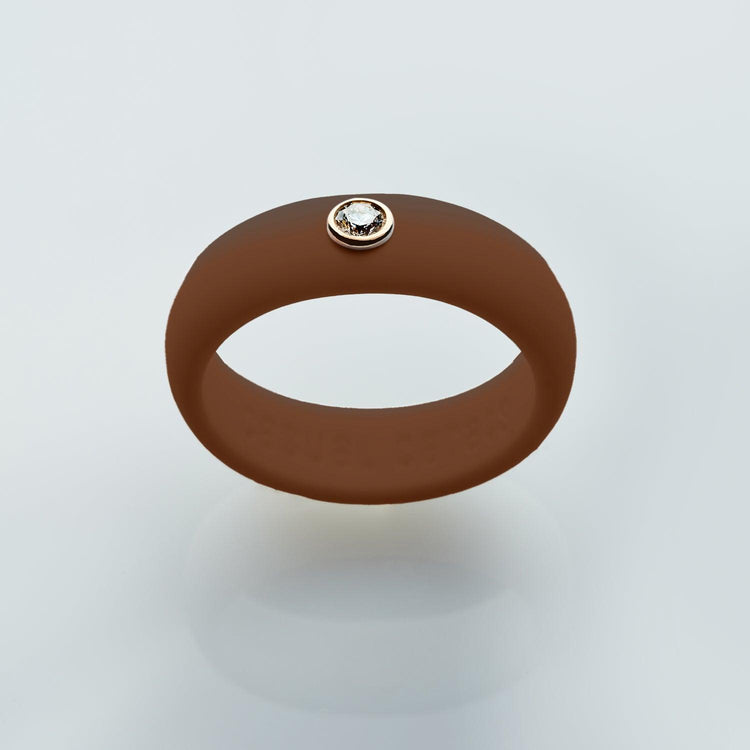 Coffee Diamond Silicone Ring