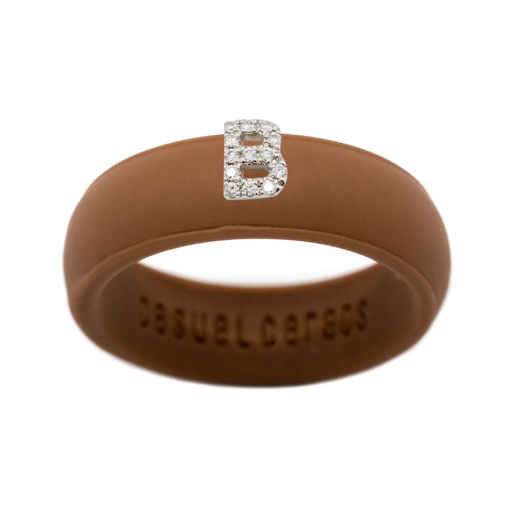 “B” Diamond Initial - Size 4