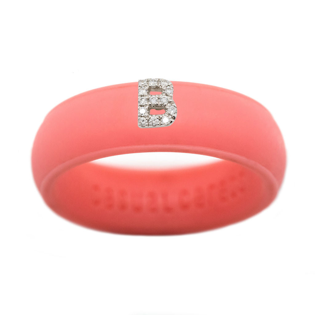 “B” Diamond Initial - Size 4