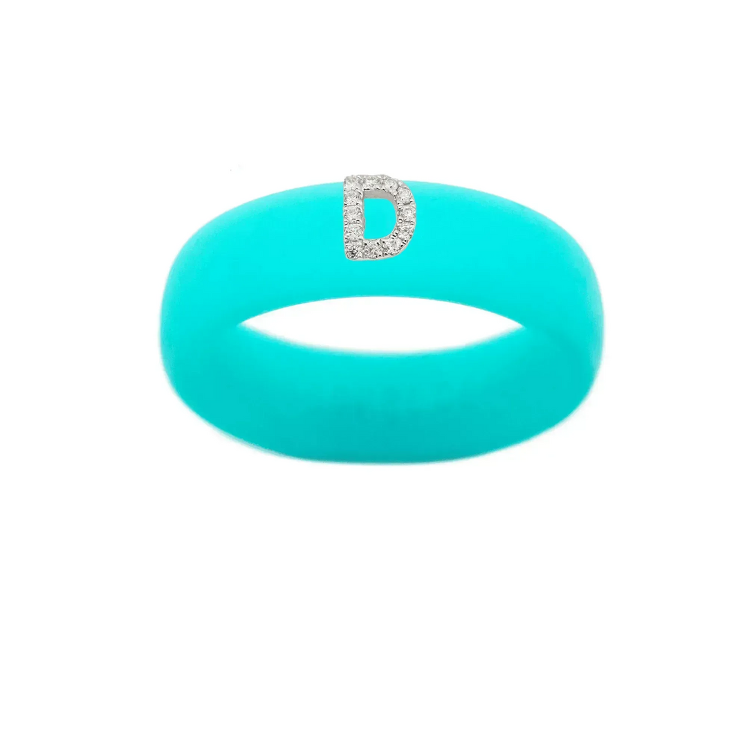 “D” Diamond Initial - Size 5