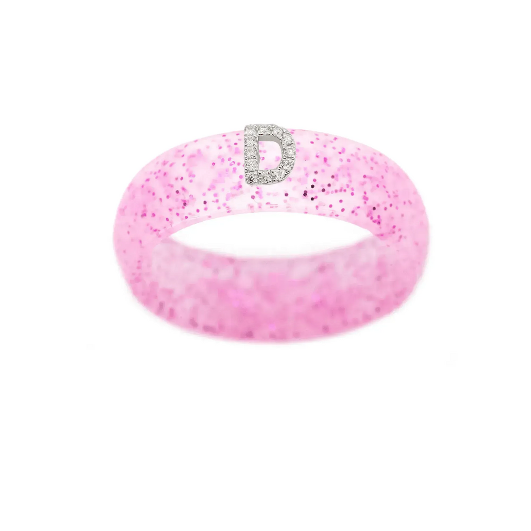 “D” Diamond Initial - Size 5