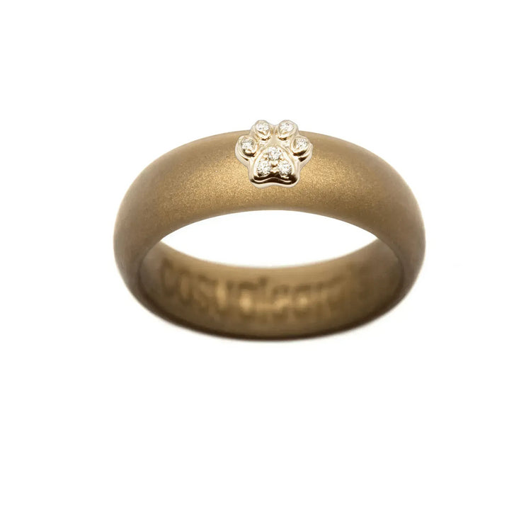 Diamond Paw Print Silicone Ring - Size 4