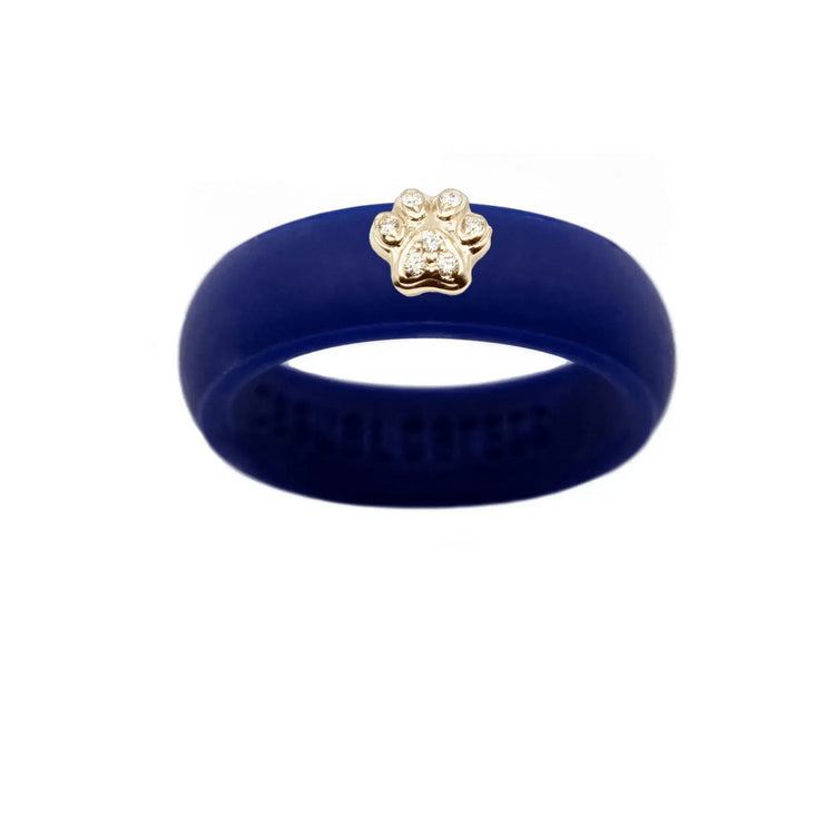 Diamond Paw Print Silicone Ring - Size 4