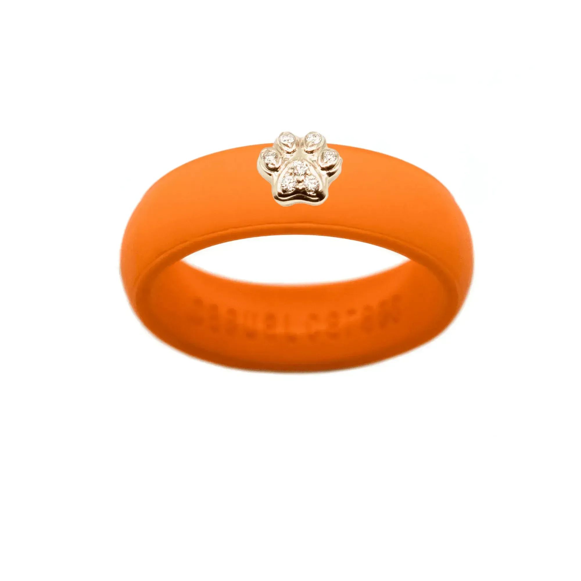 Diamond Paw Print Silicone Ring - Size 4