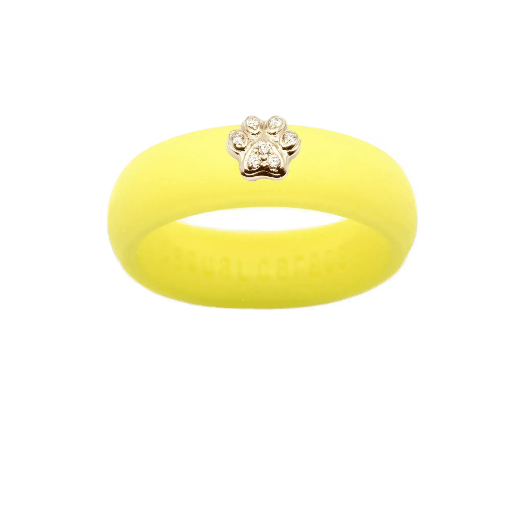 Diamond Paw Print Silicone Ring - Size 4