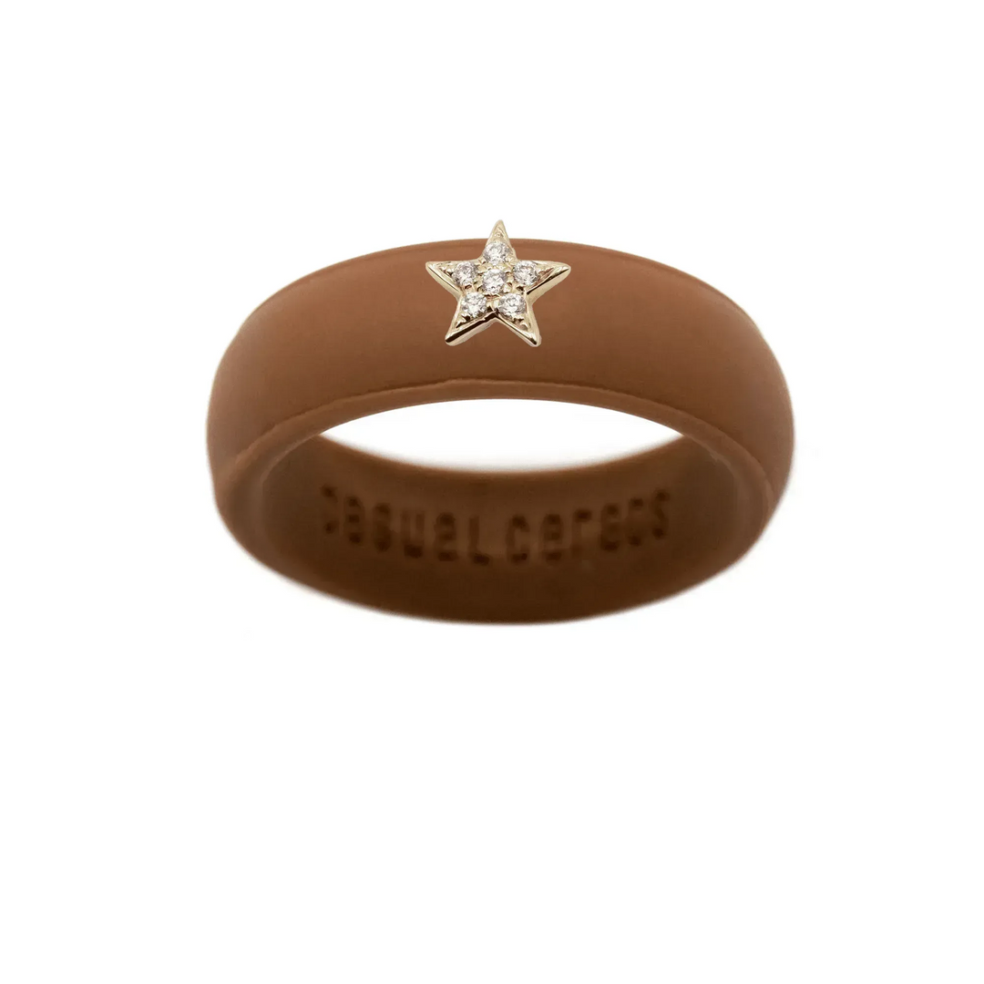 Diamond Star Silicone Ring - Size 7