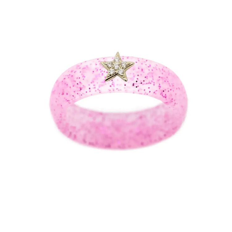 Diamond Star Silicone Ring - Size 4