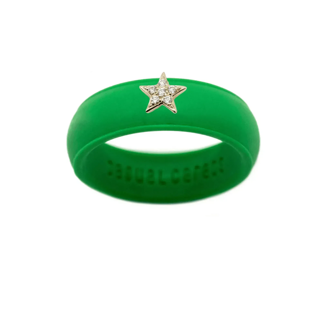Diamond Star Silicone Ring - Size 7