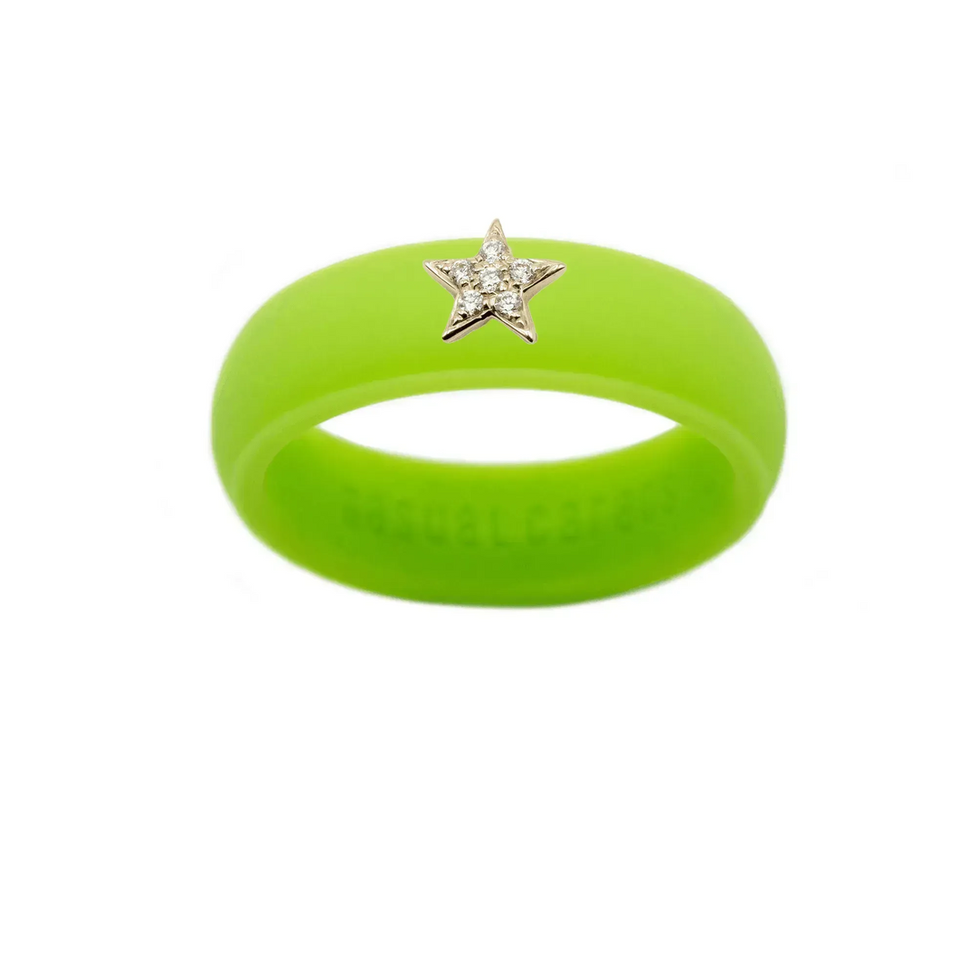 Diamond Star Silicone Ring - Size 7