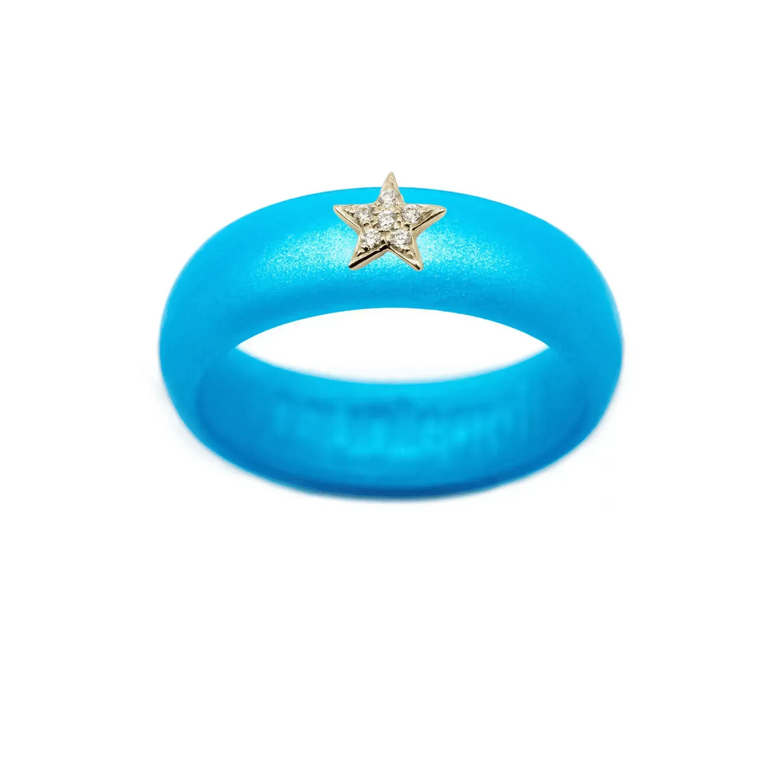 Diamond Star Silicone Ring - Size 7