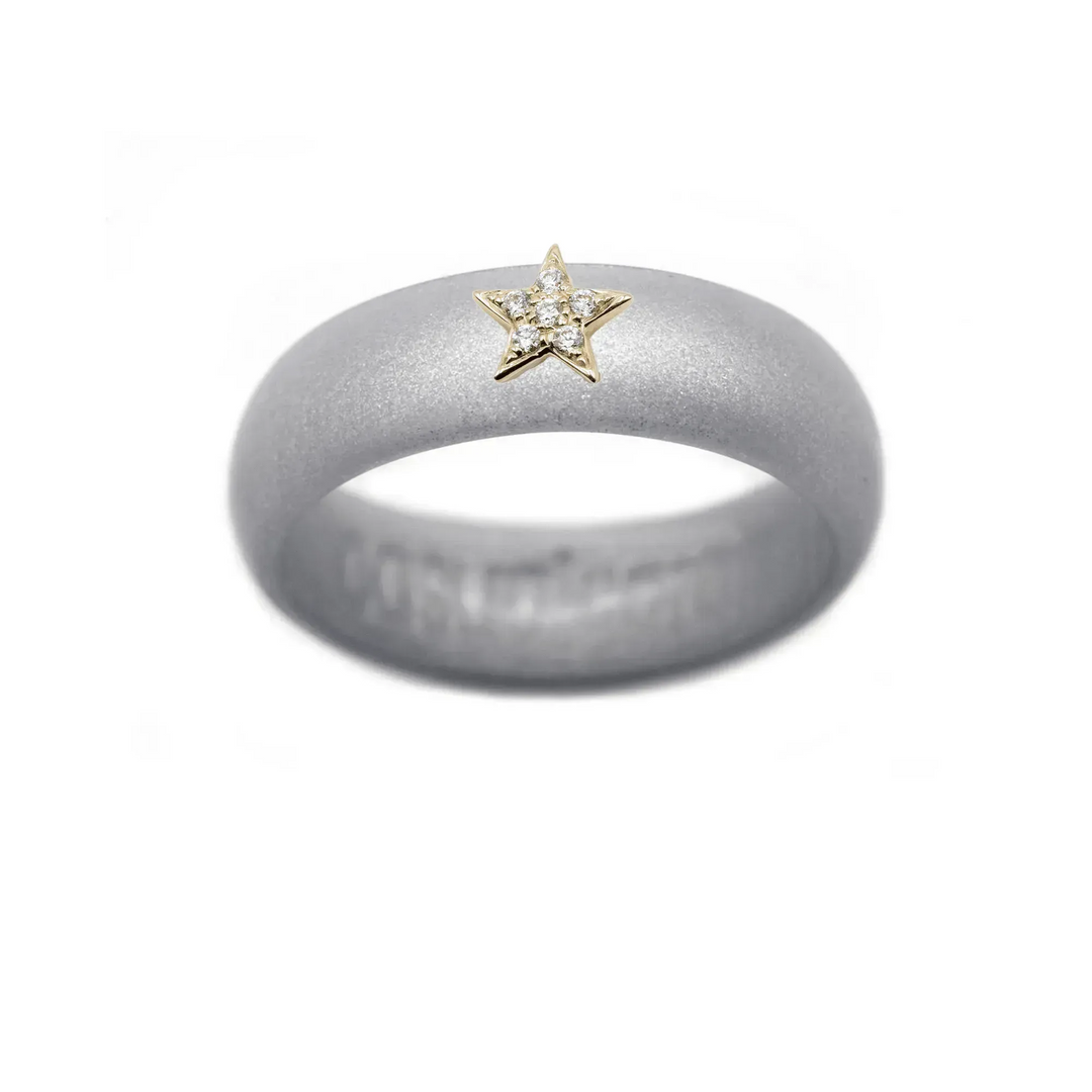 Diamond Star Silicone Ring - Size 7