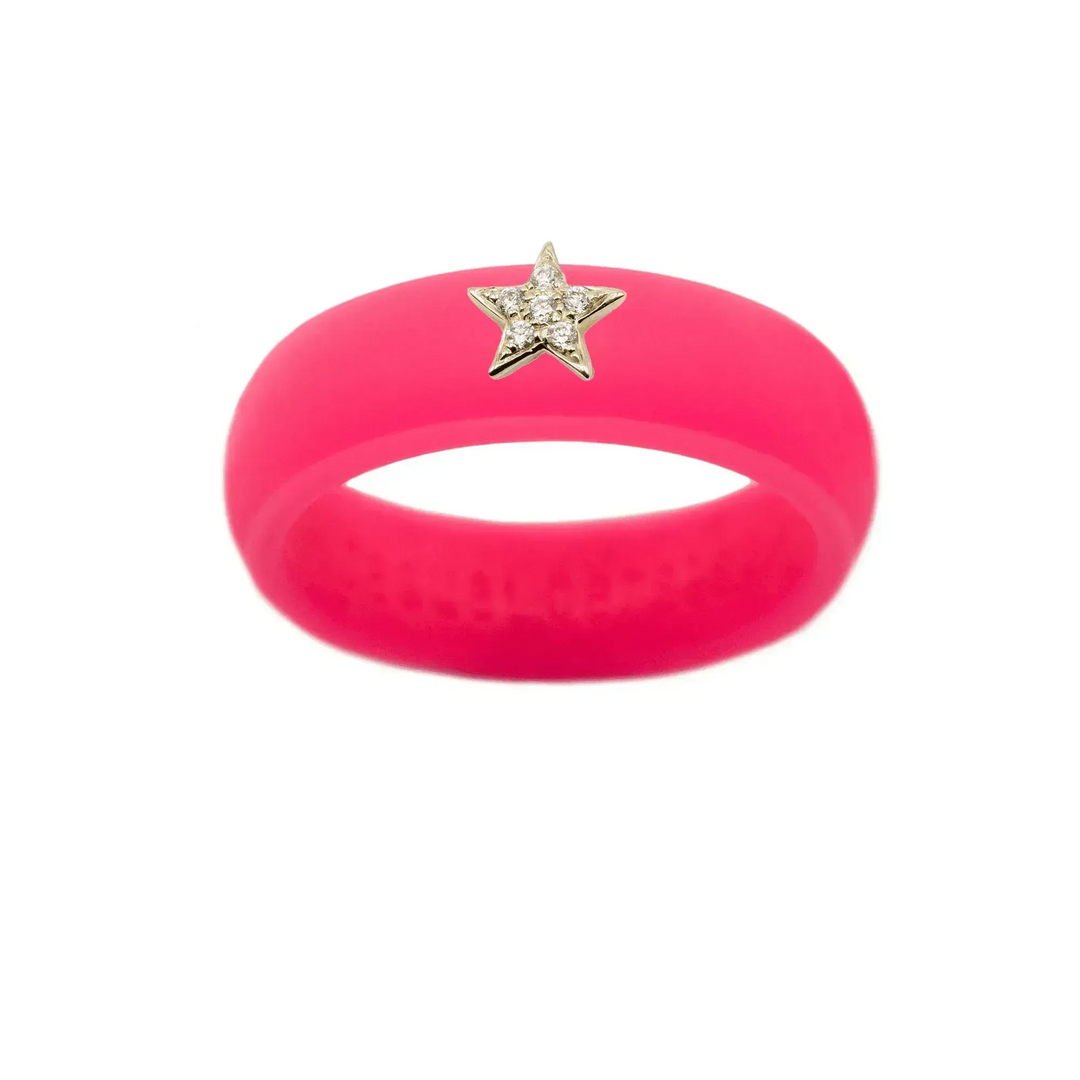 Diamond Star Silicone Ring - Size 7