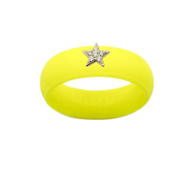 Diamond Star Silicone Ring - Size 8