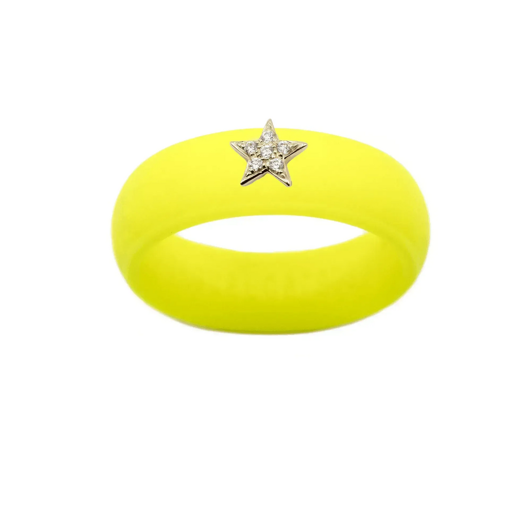 Diamond Star Silicone Ring - Size 7