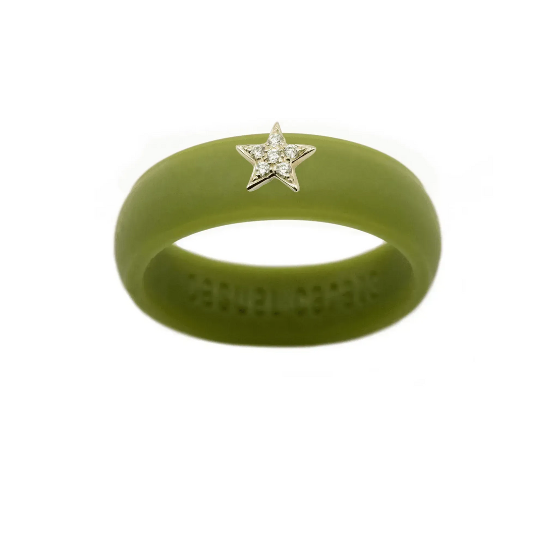 Diamond Star Silicone Ring - Size 7