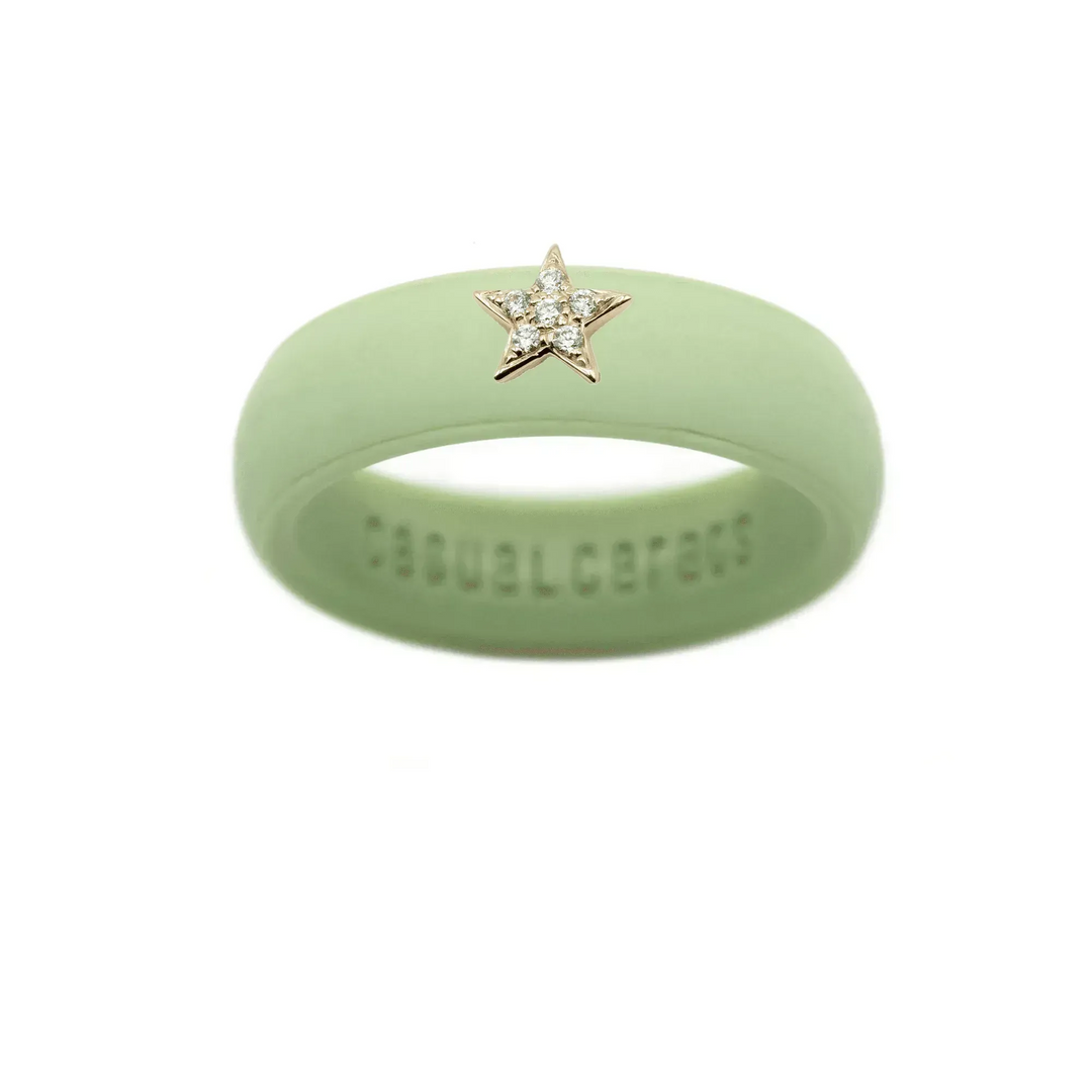 Diamond Star Silicone Ring - Size 7