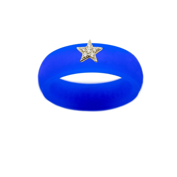Diamond Star Silicone Ring - Size 7