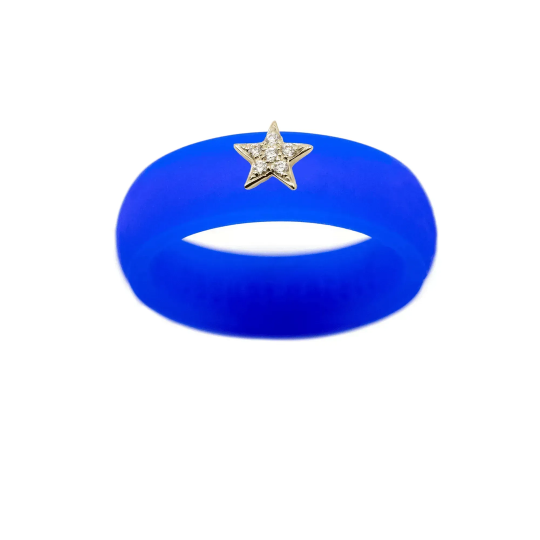 Diamond Star Silicone Ring - Size 7