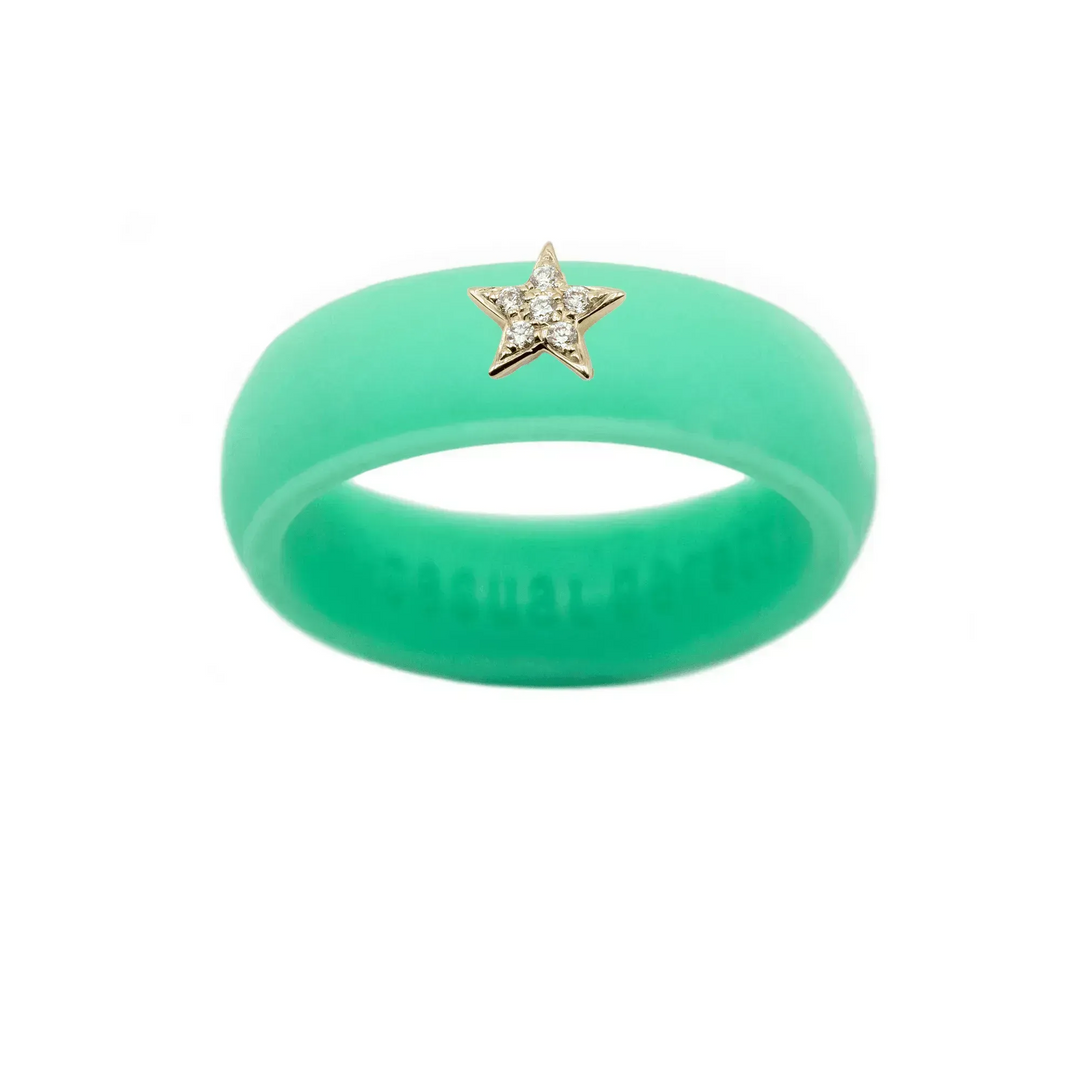 Diamond Star Silicone Ring - Size 7