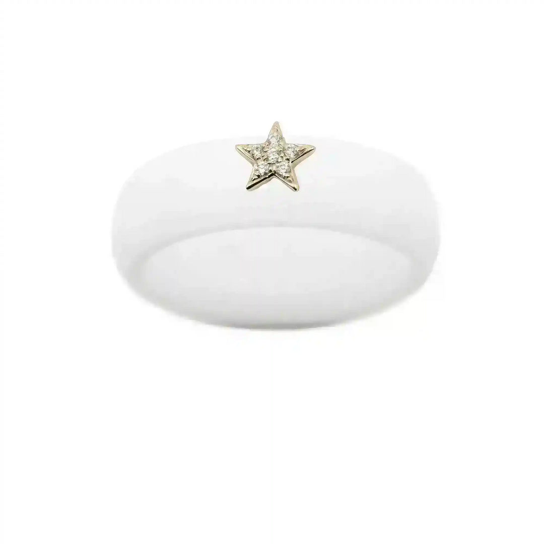 Diamond Star Silicone Ring - Size 8