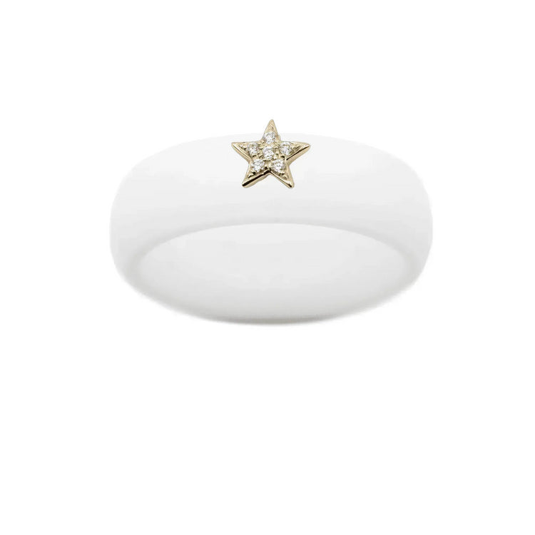 Diamond Star Silicone Ring - Size 8