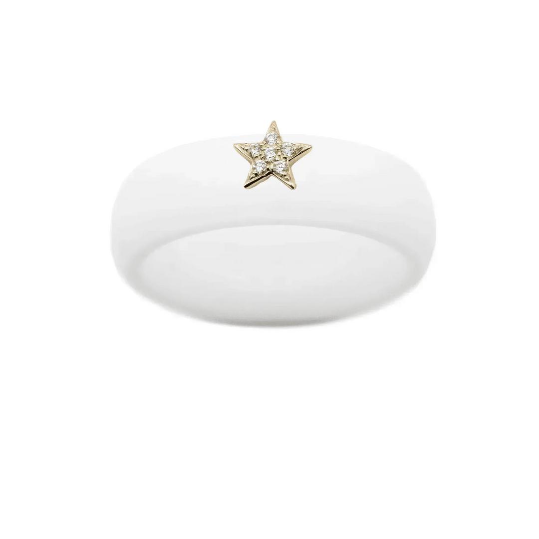 Diamond Star Silicone Ring - Size 8