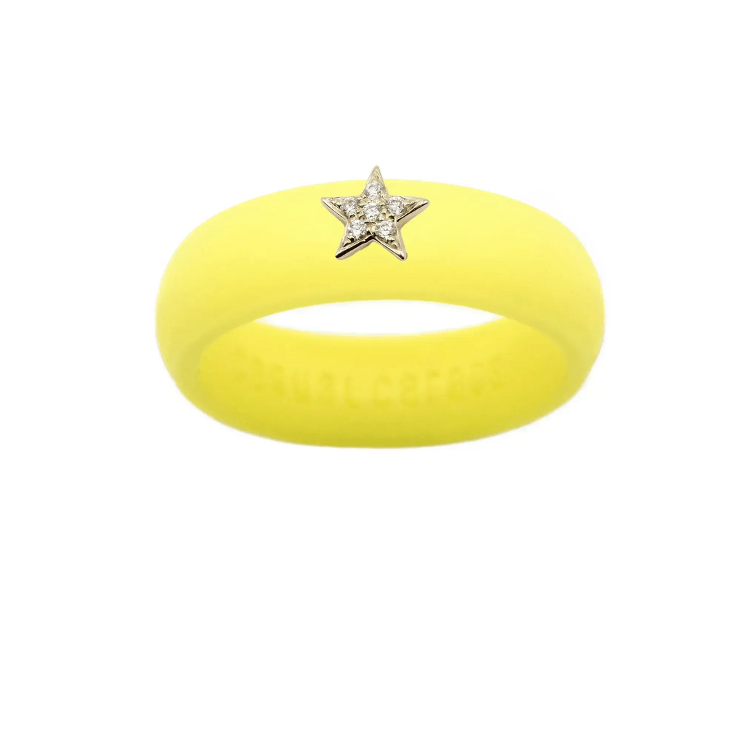 Diamond Star Silicone Ring - Size 9