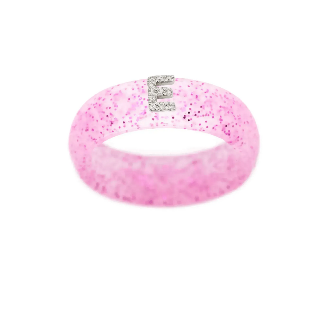“E” Diamond Initial - Size 8