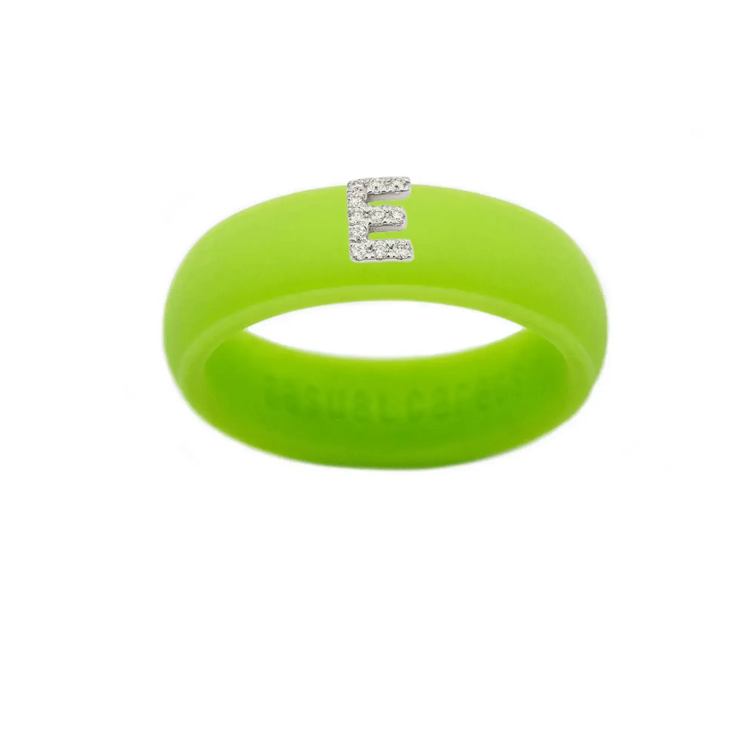 “E” Diamond Initial - Size 8