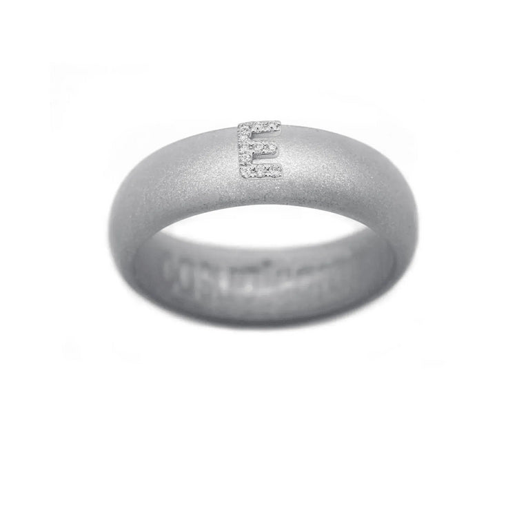 “E” Diamond Initial - Size 8