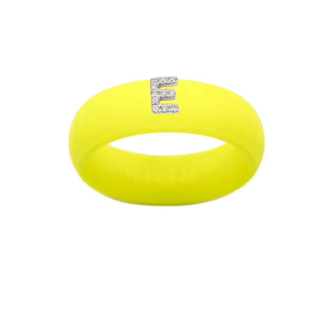 “E” Diamond Initial - Size 8