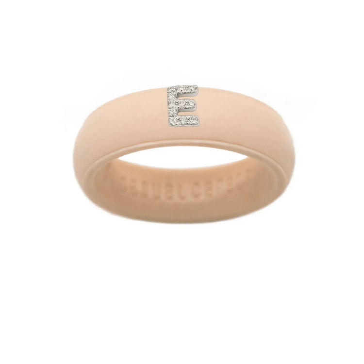 “E” Diamond Initial - Size 8