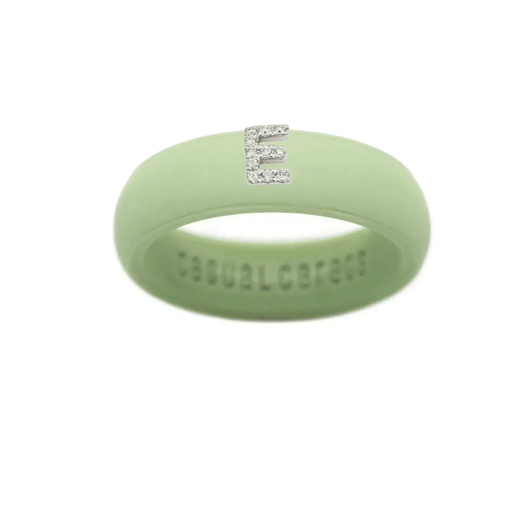 “E” Diamond Initial - Size 8