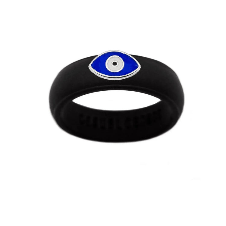 Enamel Evil Eye Silicone Ring - Size 7