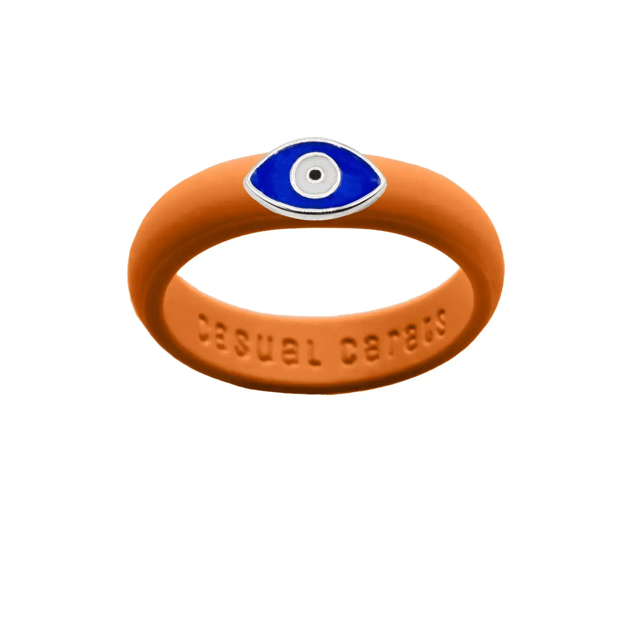 Enamel Evil Eye Silicone Ring - Size 9