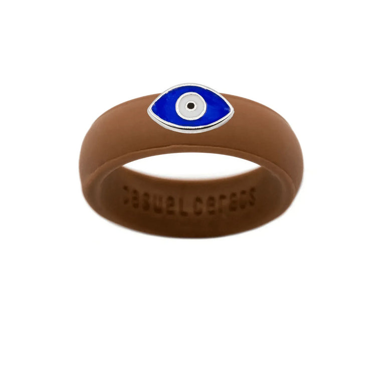 Enamel Evil Eye Silicone Ring - Size 7