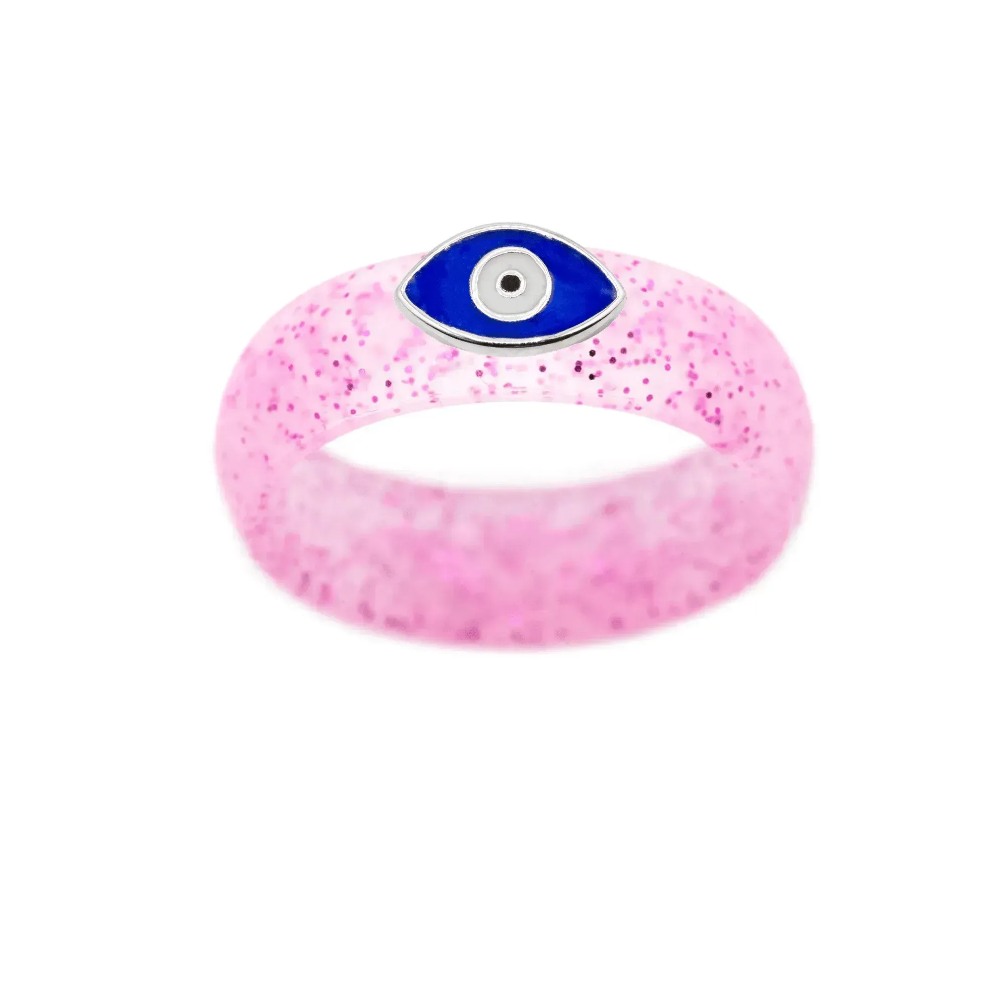 Enamel Evil Eye Silicone Ring - Size 9